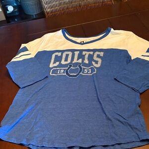 NFL Blue and White Colts Raglan Tee for Kids